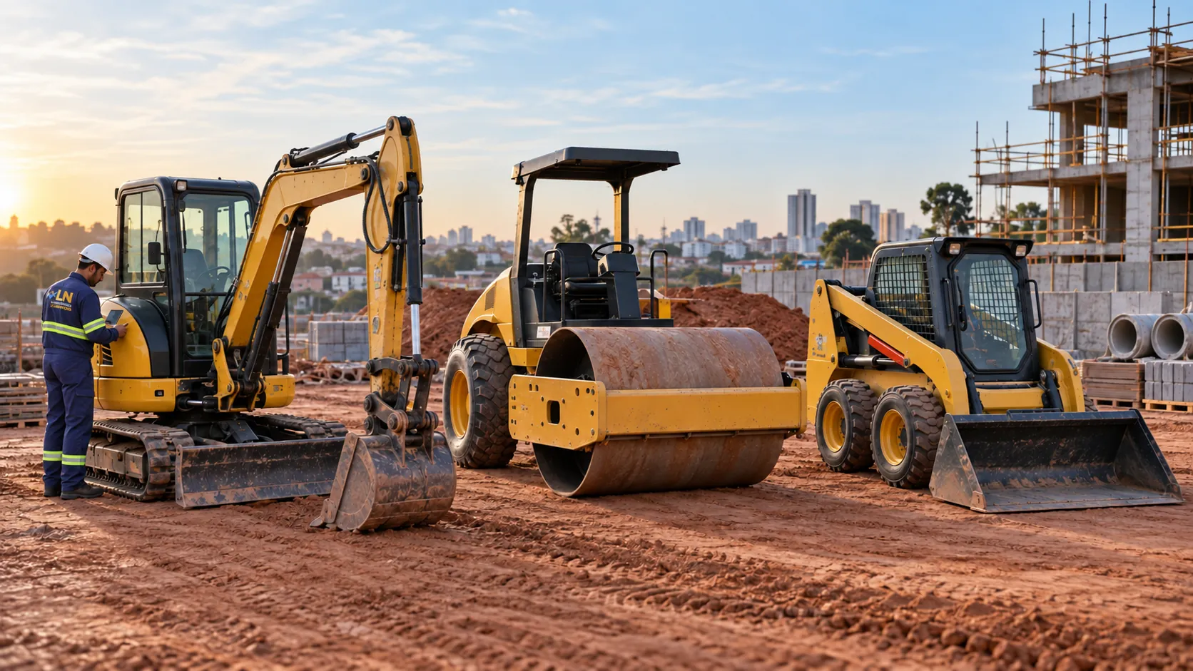 Máquinas para locação em obra de construção civil